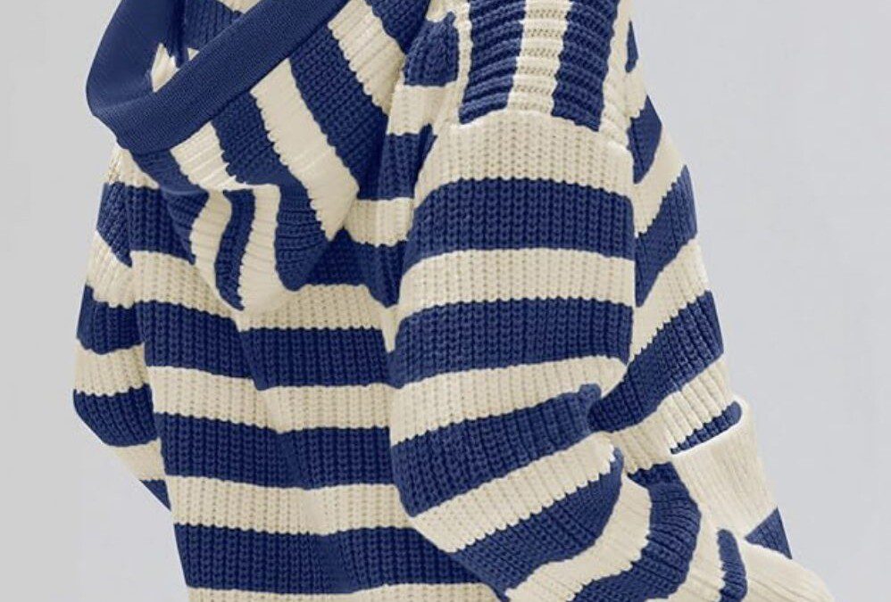 Striped Over Size Sweater Hoodie – $14.79 shipped